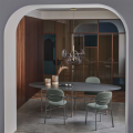 Table Glamour Elliptical de Bontempi avec plateau en bois, cristal ou marbre