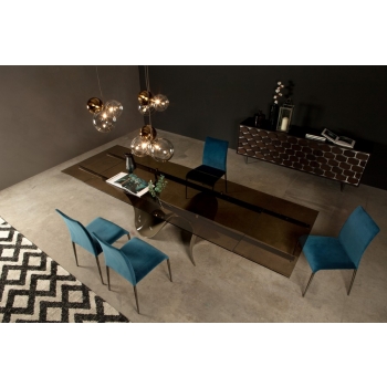 Table en verre avec un design unique et intemporel vague Tonin Casa