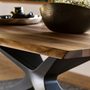 Table Nexus en Baydur et plateau en verre ou céramique par Midj