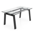 Table Zeffiro CB4798-R de Connubia avec plateau en verre et pieds en métal
