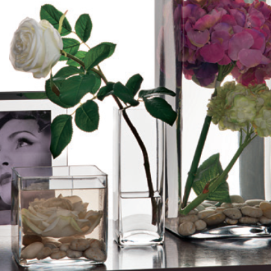 Vase Carré en Verre C03X par Adriani&Rossi