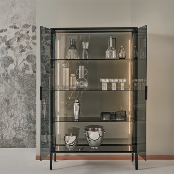Vitrine Audrey de Bontempi en aluminium et cristal